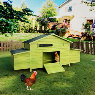 11.12 ft² Large Wooden Chicken Coop with 2 Free-Range Doors, 2 Nesting Boxes & Perch – Outdoor Hen House Poultry Cage Dweva