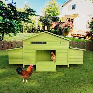 11.12 ft² Large Wooden Chicken Coop with 2 Free-Range Doors, 2 Nesting Boxes & Perch – Outdoor Hen House Poultry Cage Dweva