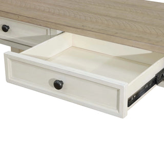 Light Brown MDF Top and White Oak Drawer Living Room Writing Desk Karo Home