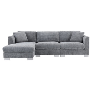 Seren 96" Chenille Cloud Sectional Sofa Dweva