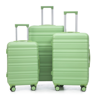 HIFINE TOURIST 20"/24"/28" 3 pcs/set in ABS Spinner Wheel Luggage, Carry on Suitcase, Matching Color, TSA Combination Lock (Green) Dweva