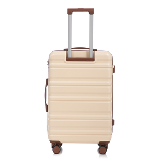 HIFINE TOURIST 20"/24"/28" 3 pcs/set in ABS Spinner Wheel Luggage, Carry on Suitcase, Matching Color, Combination Lock (Beige) Dweva