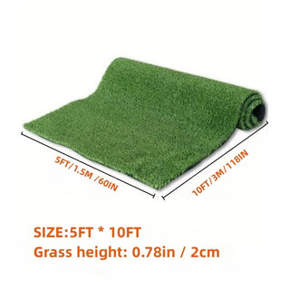 5ft x 10ft Turf Mat for Backyard, Ideal for Garden, Lawn Landscape, Patio, Garden & Balcony - Thick Fake Faux Grass with Rubber Backing & Drainage Holes(Grass height 0.78 inches/2cm) Dweva