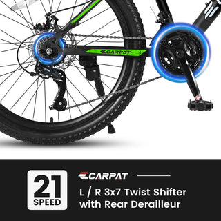 S26102 26 Inch Mountain Bike, Shimano 21 Speeds with Mechanical Disc Brakes, High-Carbon Steel Frame, Suspension MTB Bikes Mountain Bicycle for Adult & Teenagers Dweva