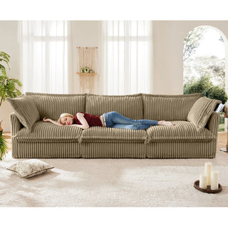 Slipcovered Fluffy Sofa - 3 Seat Dweva