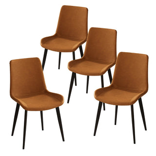 Dining Chairs 4PCS, Modern Kitchen & Dining Room Chairs, Upholstered Faux Leather Cushion Seat and Sturdy Metal Legs Dweva