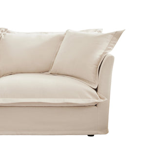 Slipcovered Fluffy Sofa - 2 Seat Dweva
