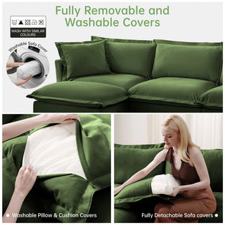 Slipcovered Fluffy Sofa - 2 Seat Dweva