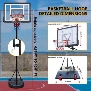 Portable Basketball Hoop for Youth Adults & Kids,Adjustable Height 6.89 ft to 10.01 ft,34 inch Backboard with Rebound System, Indoor/Outdoor Basketball Goal with Water/Sand Base, Wheels for Easy Move Dweva