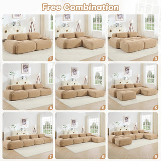 Cove Corduroy Modular Cloud Sectional Sofa Dweva