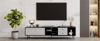 Modern TV Stand for 80'' TV with 2 Doors, Media Console Table, Entertainment Center with Large Storage Cabinet for Living Room, Bedroom