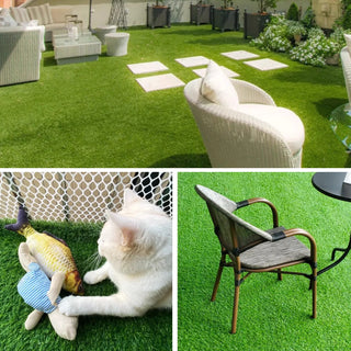 6ft x 10ftIdeal for Backyard, Garden, Lawn Landscape, Patio, Garden & Balcony Turf Mat - Thick Fake Faux Grass with Rubber Backing & Drainage Holes(Grass height 0.78 inches/2cm) Dweva