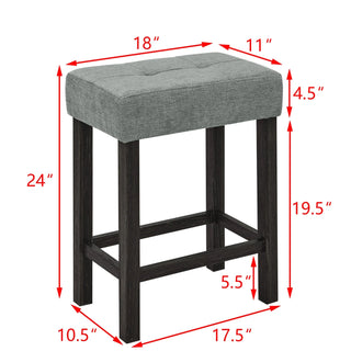 59 Inch Bar Table, Dining Table, Sofa Table with Power Outlet, 3 Upholstered Stools, 4 Piece Bar Table and Chair Set for Living Room, Dining Room, Kitchen Dweva