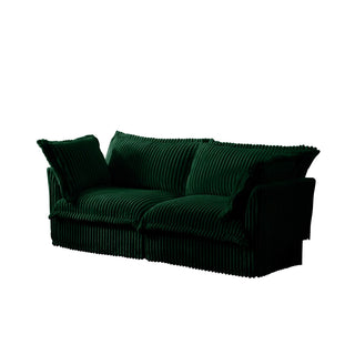 Slipcovered Fluffy Sofa - 2 Seat Dweva