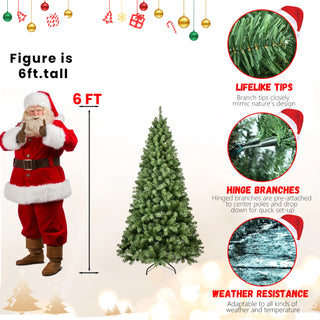 8ft Pre-Lit PVC Christmas Tree with 500 UL Lights, 1460 Tips, Auto-Unfold Memory Wire, Easy Assembly with Stable Metal Stand – Full Artificial Holiday Tree Dweva