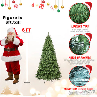 5ft Pre-Lit PVC Christmas Tree with 200 UL Lights, 551 Tips, Auto-Unfold Memory Wire, Easy Assembly with Stable Metal Stand – Full Artificial Holiday Tree Dweva