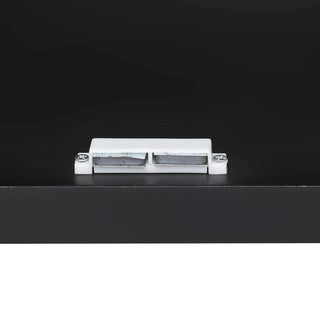 K&K 56.5'' Kitchen Island with Drop Leaf, Power Outlet, Embossed Vertical Stripe Rolling Kitchen Cart on Wheels with 4 Doors , 5 Deep Drawers and Adjustable Shelves, for Kitchen, Dining Room, Black Dweva