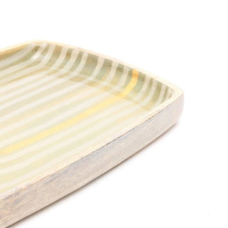 Jakevia Handmade Running Stripes Wooden Platter (Large) Dweva