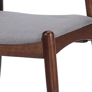Set of 2 Rubberwood Dining Chairs with Ergonomic Backrest & Comfort Cushions, Walnut+Light Gray (same sku: 59296.00FDBEI) Dweva