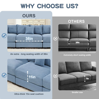 Velora Cloud Modular Sofa - Blue