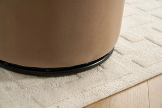 Set Of 1 Upholstered Kitchen & Dining Room Barrel Chair, Mid Century Modern Round Velvet Dining Chair, 360 Degree Swivel Comfy Armless Accent Makeup Vanity Side Chair for Bedroom Living Room Dweva