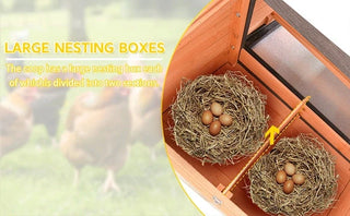Wooden Chicken Coop, Large Outdoor Hen House with Nesting Box Poultry Cage, Rabbit Hutch Bunny Cage , Waterproof for Outdoor Backyard Dweva