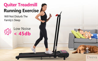 NEW Folding Walking Pad Under Desk Treadmill for Home Office -2.5HP Walking Treadmill With Incline 0.5-7.5MPH 300LBS Capacity Treadmill for Walking Running - Two Ways to Adjust Speed Dweva