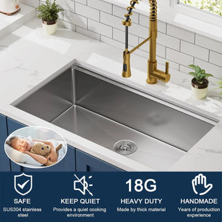 33 Undermount Workstation Sink-33 x 19 Inch Undermount Stainless Steel Kitchen Sink 18 Gauge, Handmade R10 Radius 10 Inch Deep Undermount Single Bowl Sink with Accessories Dweva