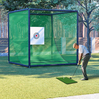 Golf Practice Net Cage,10 x 10 x 10FT Metal Frame Hitting Net Kit for Backyard,Golf Batting Cage Netting Golf Training Simulators for Home Dweva