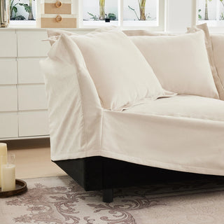 Slipcovered Fluffy Sofa - 2 Seat Dweva