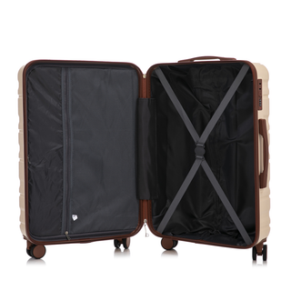 HIFINE TOURIST 20"/24"/28" 3 pcs/set in ABS Spinner Wheel Luggage, Carry on Suitcase, Matching Color, Combination Lock (Beige) Dweva