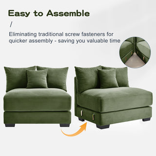 Velora Cloud Modular Sofa - Green