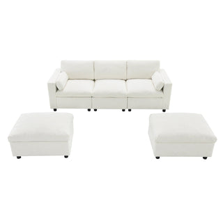 86.5'' U-Shaped Sofa with Storage Pockets Dweva
