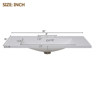 36'' Wall Mounted Bathroom Vanity with Resin Sink, Floating Bathroom Storage Cabinet with 2 Drawers, Solid Wood Bathroom Cabinet (Same as N710S236003B) Dweva