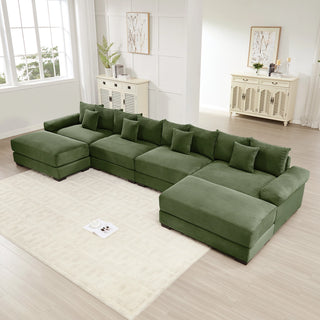 Velora Cloud Modular Sofa - Green