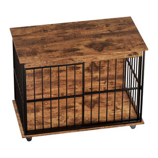 Dog Crate Furniture , Large Dog Cage Furniture with Tray for Medium Large Dogs, Wooden Dog Kennel Furniture Dweva