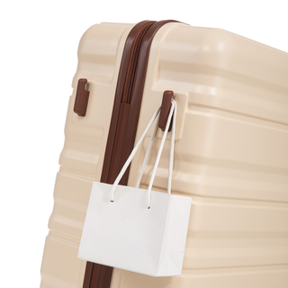HIFINE TOURIST 20"/24"/28" 3 pcs/set in ABS Spinner Wheel Luggage, Carry on Suitcase, Matching Color, Combination Lock (Beige) Dweva
