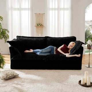 Slipcovered Fluffy Sofa - 2 Seat Dweva