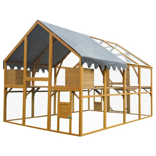 Outdoor Yellow Chicken Coop Enclosures 110" Large Kitten Playpen,Upgrade Waterproof Cover Dweva