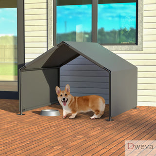 Dog Shade Shelter, Portable Pet Tent, Water Resistant Dog House for Shade Protection, Outdoor, Garden, Patio, Backyard, Gray Dweva