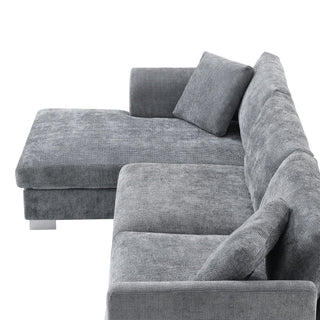 Seren 96" Chenille Cloud Sectional Sofa Dweva