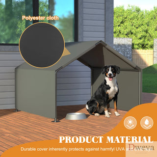 Dog Shade Shelter, Portable Pet Tent, Water Resistant Dog House for Shade Protection, Outdoor, Garden, Patio, Backyard, Gray Dweva