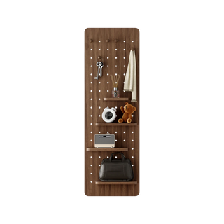 Wall Mounted Full Length Mirror, Full Body Mirror with Shelf, Full Body Mirror with Hook Wall Mounted Mirror with Multifunctional Design Panel, Bedroom/Living Room/Entrance Walnut (47.6*15.7in) Dweva