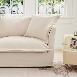 Slipcovered Fluffy Sofa - 2 Seat Dweva