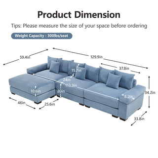 Velora Cloud Modular Sofa - Blue