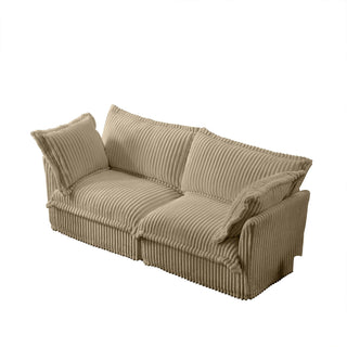 Slipcovered Fluffy Sofa - 2 Seat Dweva