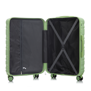 HIFINE TOURIST 20"/24"/28" 3 pcs/set in ABS Spinner Wheel Luggage, Carry on Suitcase, Matching Color, TSA Combination Lock (Green) Dweva