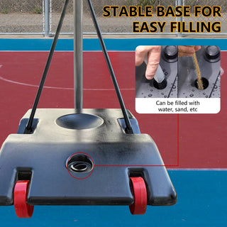 Portable Basketball Hoop for Youth Adults & Kids,Adjustable Height 6.89 ft to 10.01 ft,34 inch Backboard with Rebound System, Indoor/Outdoor Basketball Goal with Water/Sand Base, Wheels for Easy Move Dweva