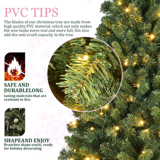 6FT PVC Christmas Tree with 280 WiFi Music Sync LED Lights – App Control, 917 Tips, Hinged Branches, Dual-Color Effects, Metal Stand Dweva