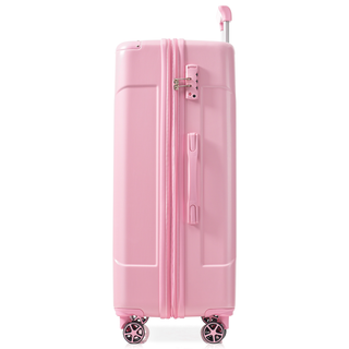 Hardshell Luggage, Lightweight Durable ABS Suitcases with Double Wheels, Expandable 28-inch Checked Luggage 28" (Pink) Dweva